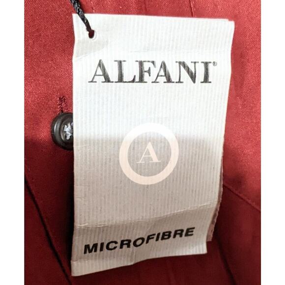Vintage Alfani Shirt Mens L Cedar Red Microfiber Button Down Long Sleeve Casual - Picture 4 of 7